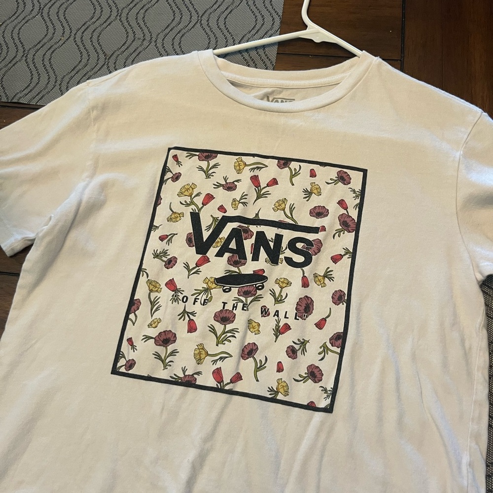 Vans White Tee with Floral Design